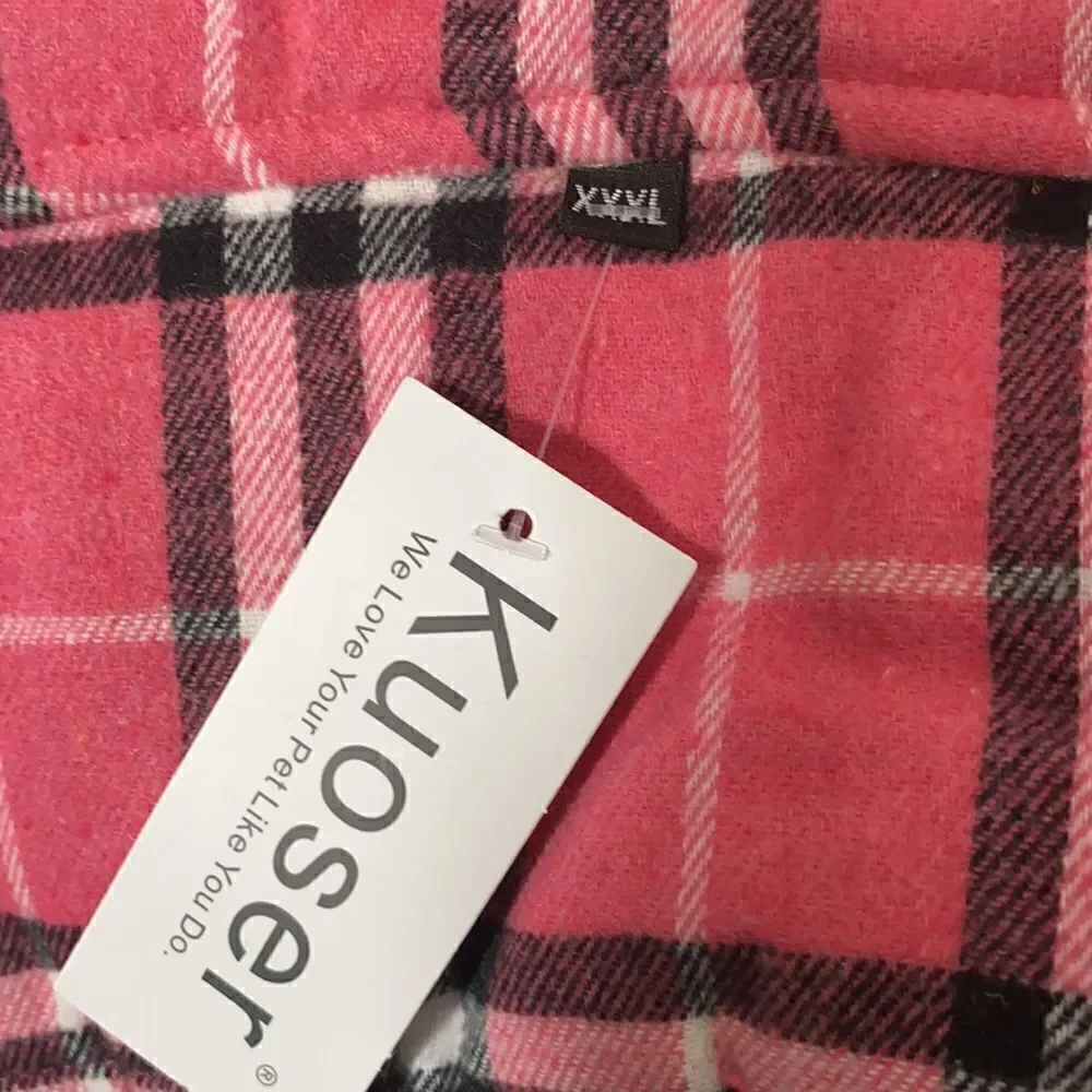 Kouser Plaid/Plain Reversible Dog Coat 3XL NWT